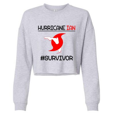 Hurricane Ian Survivor Florida Map Cropped Pullover Crew