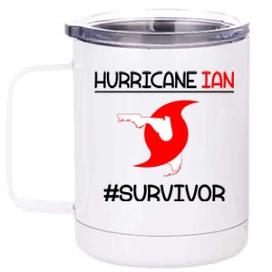 Hurricane Ian Survivor Florida Map 12 oz Stainless Steel Tumbler Cup