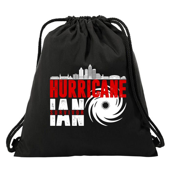 Hurricane IAN Survivor Drawstring Bag