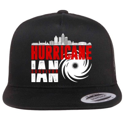 Hurricane IAN Survivor Flat Bill Trucker Hat