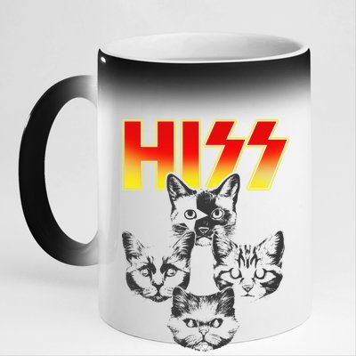 Hiss Music Cat Band 11oz Black Color Changing Mug