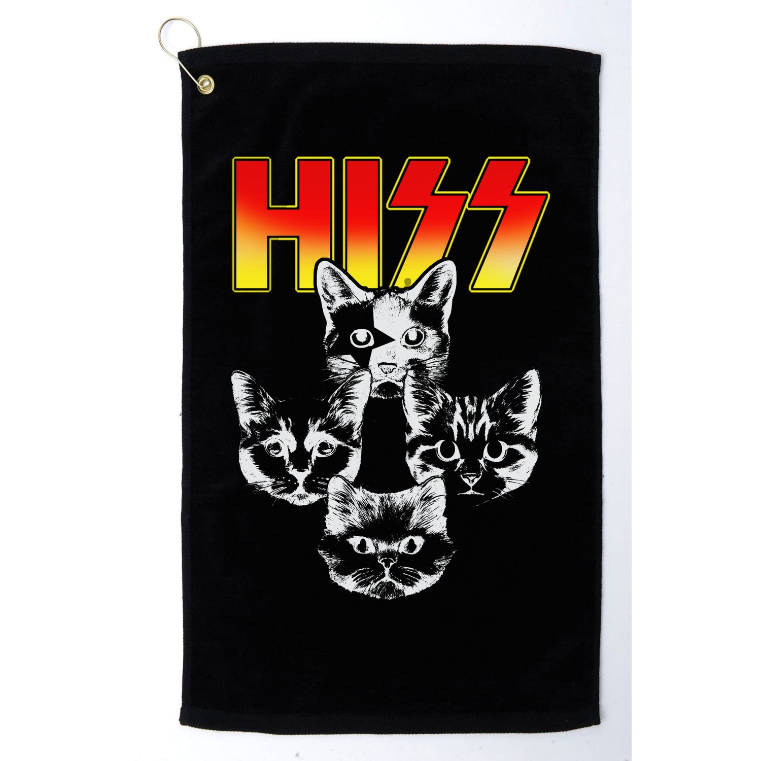 Hiss Music Cat Band Golf Towel