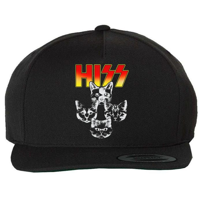 Hiss Music Cat Band Wool Snapback Cap