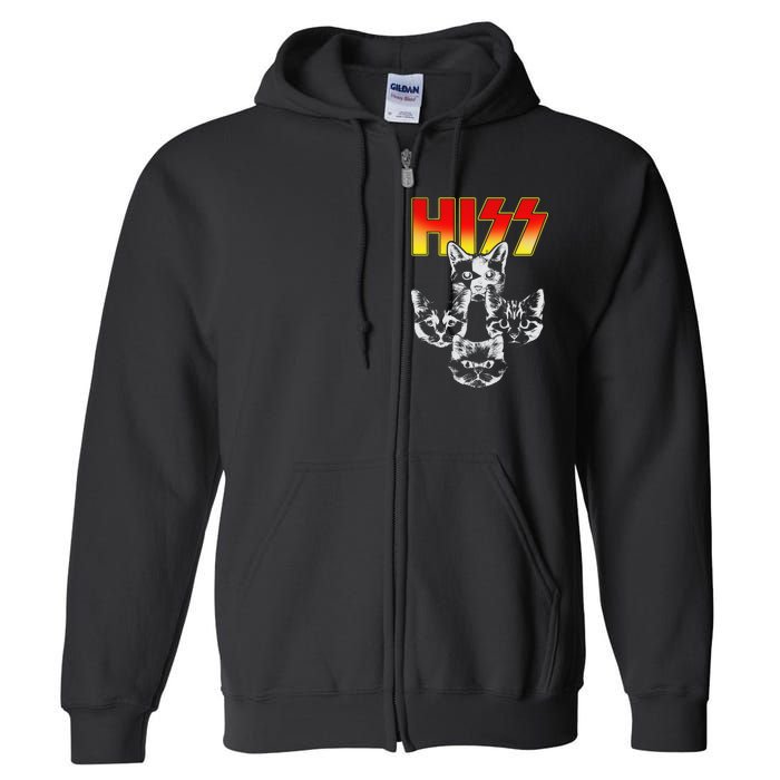 Hiss Music Cat Band Full Zip Hoodie