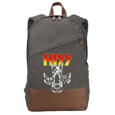 Hiss Music Cat Band Cotton Canvas Backpack