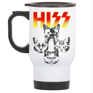 Hiss Music Cat Band Stainless Steel Travel Mug