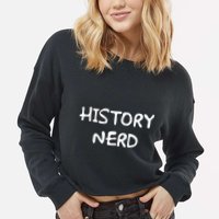 History Nerd Cropped Pullover Crew