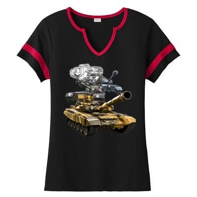 History of The Army Tank Ladies Halftime Notch Neck Tee