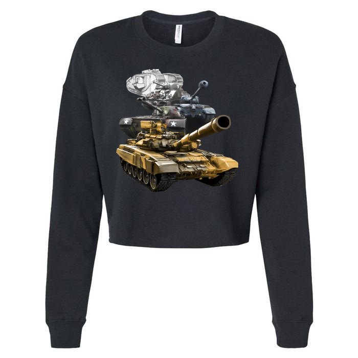 History of The Army Tank Cropped Pullover Crew