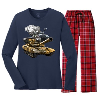 History of The Army Tank Women's Long Sleeve Flannel Pajama Set 