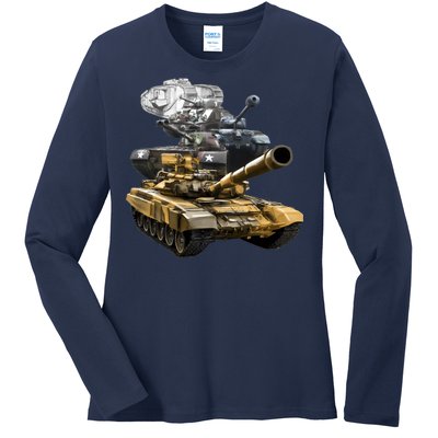 History of The Army Tank Ladies Long Sleeve Shirt