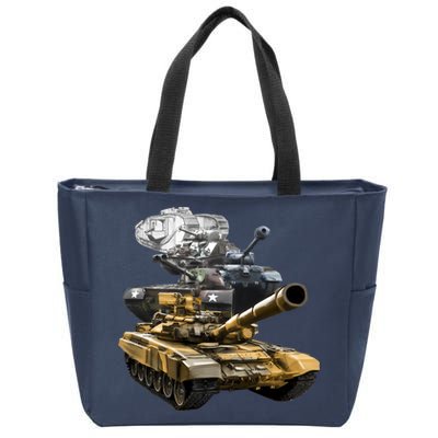 History of The Army Tank Zip Tote Bag