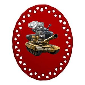 History of The Army Tank Ceramic Oval Ornament