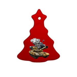 History of The Army Tank Ceramic Tree Ornament