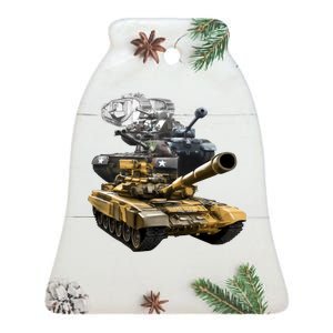 History of The Army Tank Ceramic Bell Ornament