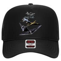 History Of The Bomber Plane Air Force High Crown Mesh Back Trucker Hat