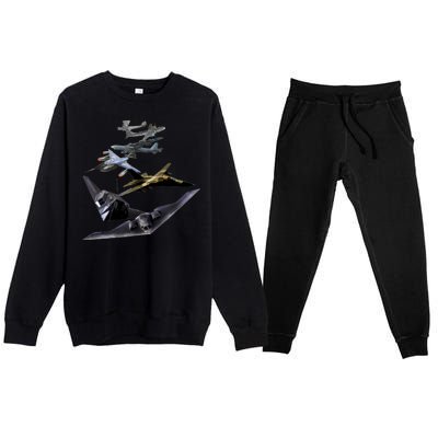 History Of The Bomber Plane Air Force Premium Crewneck Sweatsuit Set