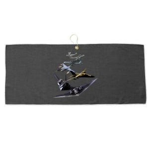 History Of The Bomber Plane Air Force Large Microfiber Waffle Golf Towel