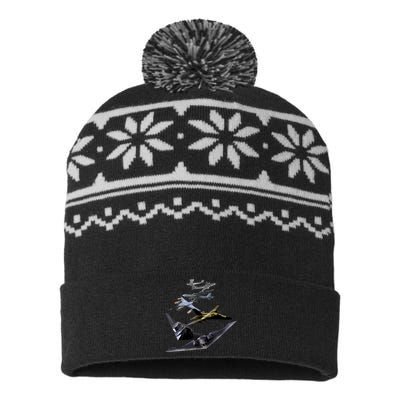 History Of The Bomber Plane Air Force USA-Made Snowflake Beanie