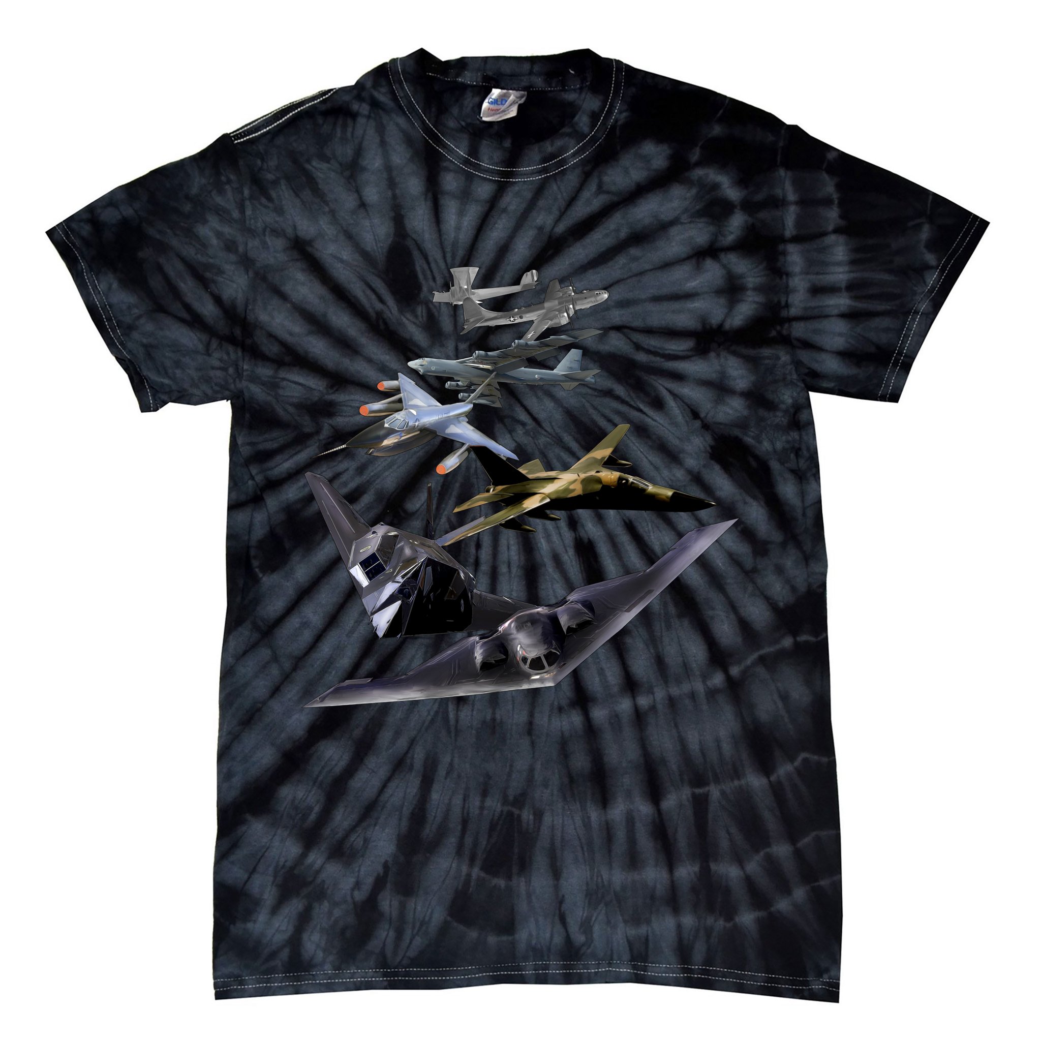 History Of The Bomber Plane Air Force Tie-Dye T-Shirt