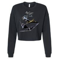 History Of The Bomber Plane Air Force Cropped Pullover Crew