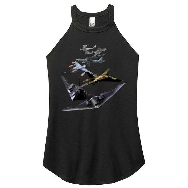 History Of The Bomber Plane Air Force Women's Perfect Tri Rocker Tank