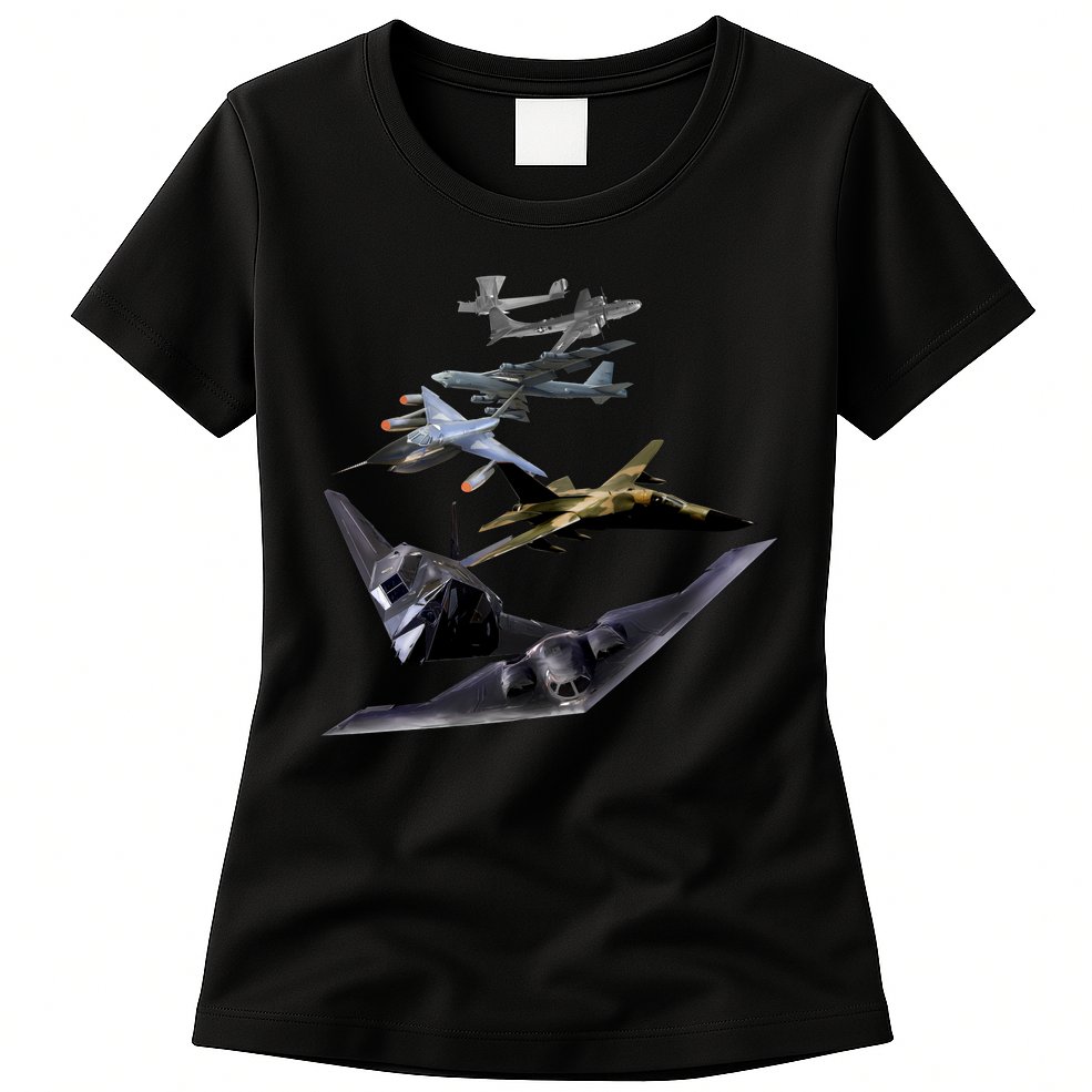 History Of The Bomber Plane Air Force Womens T-Shirt