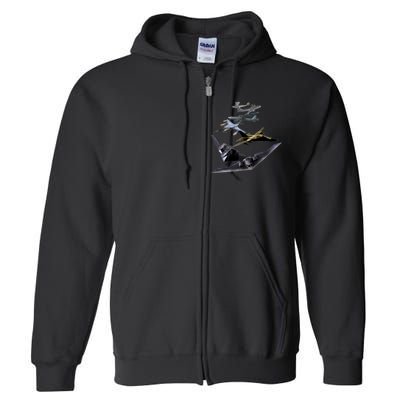 History Of The Bomber Plane Air Force Full Zip Hoodie