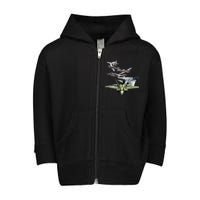 History Of The Fighter Plane - Air Force F-22 F-16 Toddler Zip Fleece Hoodie