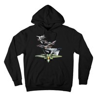 History Of The Fighter Plane - Air Force F-22 F-16 Hoodie