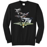 History Of The Fighter Plane - Air Force F-22 F-16 Sweatshirt