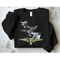 History Of The Fighter Plane - Air Force F-22 F-16 Sweatshirt