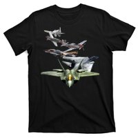 History Of The Fighter Plane - Air Force F-22 F-16 T-Shirt