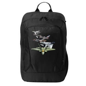 History Of The Fighter Plane - Air Force F-22 F-16 City Backpack