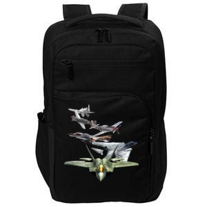 History Of The Fighter Plane - Air Force F-22 F-16 Impact Tech Backpack