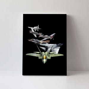 History Of The Fighter Plane - Air Force F-22 F-16 Canvas