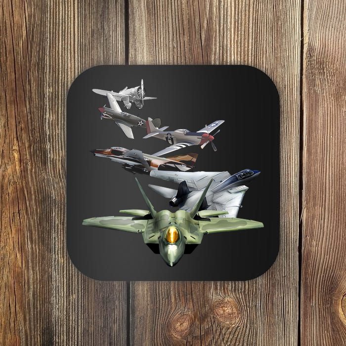 History Of The Fighter Plane - Air Force F-22 F-16 Coaster