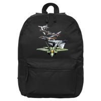 History Of The Fighter Plane - Air Force F-22 F-16 16 in Basic Backpack