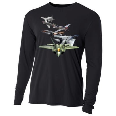 History Of The Fighter Plane - Air Force F-22 F-16 Cooling Performance Long Sleeve Crew