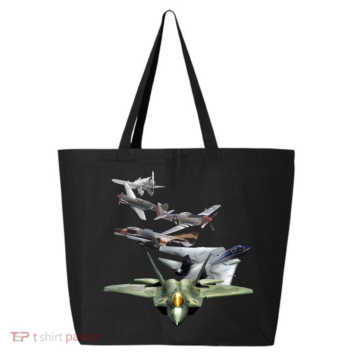 History Of The Fighter Plane - Air Force F-22 F-16 25L Jumbo Tote