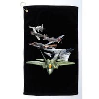 History Of The Fighter Plane - Air Force F-22 F-16 Golf Towel