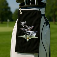 History Of The Fighter Plane - Air Force F-22 F-16 Golf Towel