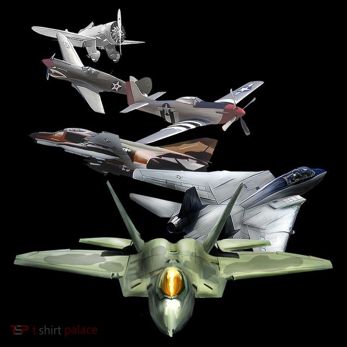 History Of The Fighter Plane - Air Force F-22 F-16 Toddler T-Shirt