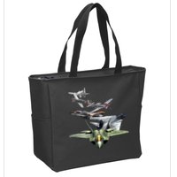 History Of The Fighter Plane - Air Force F-22 F-16 Zip Tote Bag