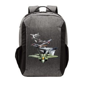 History Of The Fighter Plane - Air Force F-22 F-16 Vector Backpack