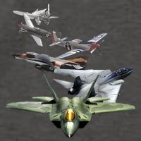History Of The Fighter Plane - Air Force F-22 F-16 Vector Backpack