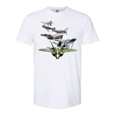 History Of The Fighter Plane - Air Force F-22 F-16 Softstyle® CVC T-Shirt