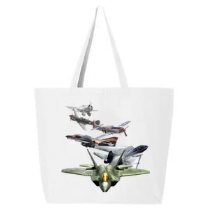 History Of The Fighter Plane - Air Force F-22 F-16 25L Jumbo Tote