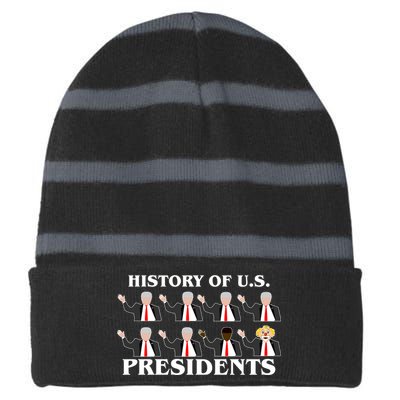 History of U.S. Presidents Anti Trump Clown Striped Beanie with Solid Band