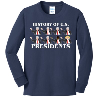 History of U.S. Presidents Anti Trump Clown Kids Long Sleeve Shirt